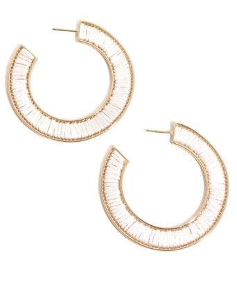 portia hoop earrings - white