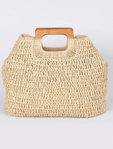 the palm straw beach bag