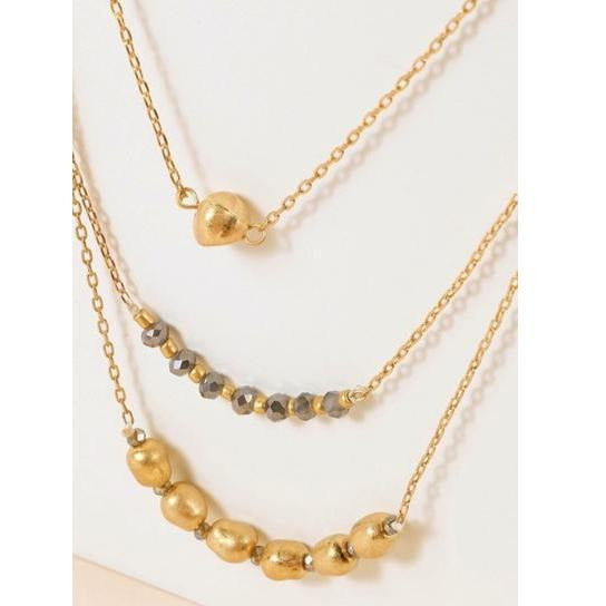 gilly golden gray necklace - blushberry
