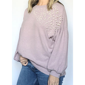 poppy pearl sweater - blushberry