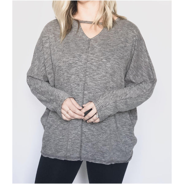 everyday cutout pullover - blushberry