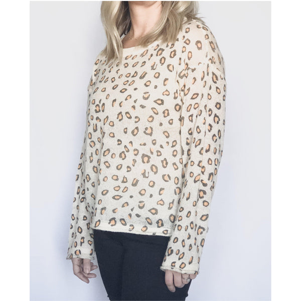 lane leopard sweater - blushberry