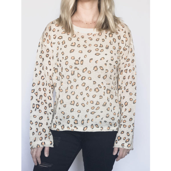 lane leopard sweater - blushberry