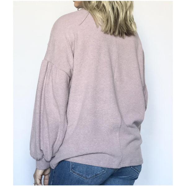 poppy pearl sweater - blushberry