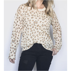 lane leopard sweater - blushberry
