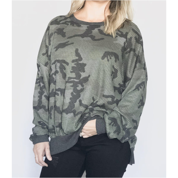 charlie camo pullover - blushberry