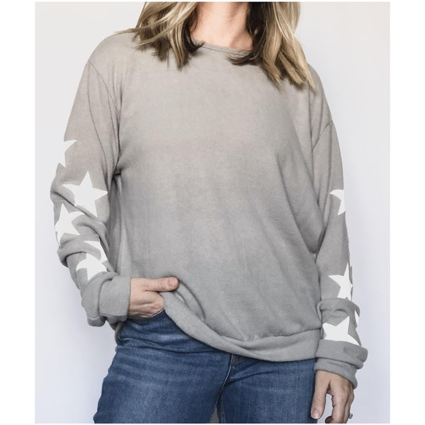wild star pullover - gray - blushberry