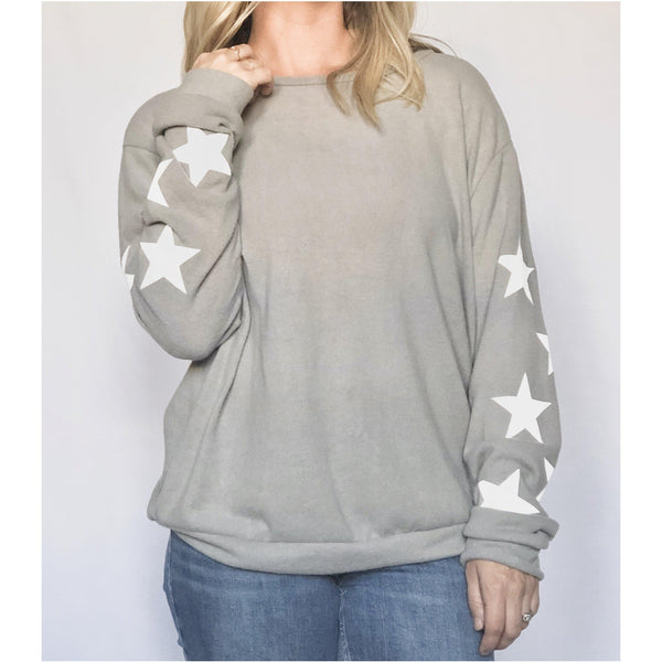 wild star pullover - gray - blushberry