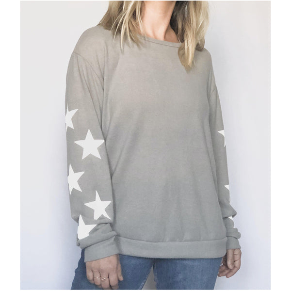 wild star pullover - gray - blushberry