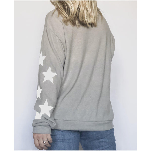 wild star pullover - gray - blushberry