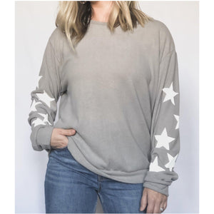 wild star pullover - gray - blushberry