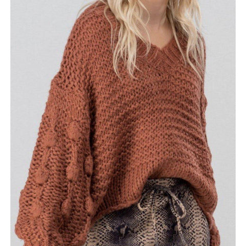 porter pom sweater - blushberry