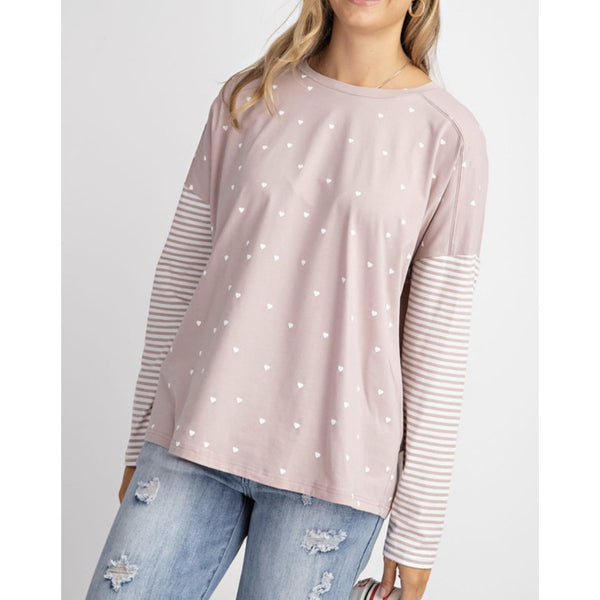 blush heart tee pullover