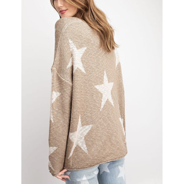 hutton star sweater- taupe