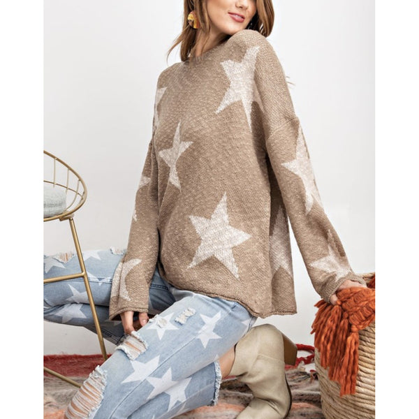 hutton star sweater- taupe