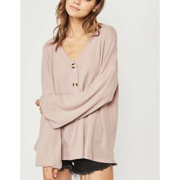 janie knit top- beige