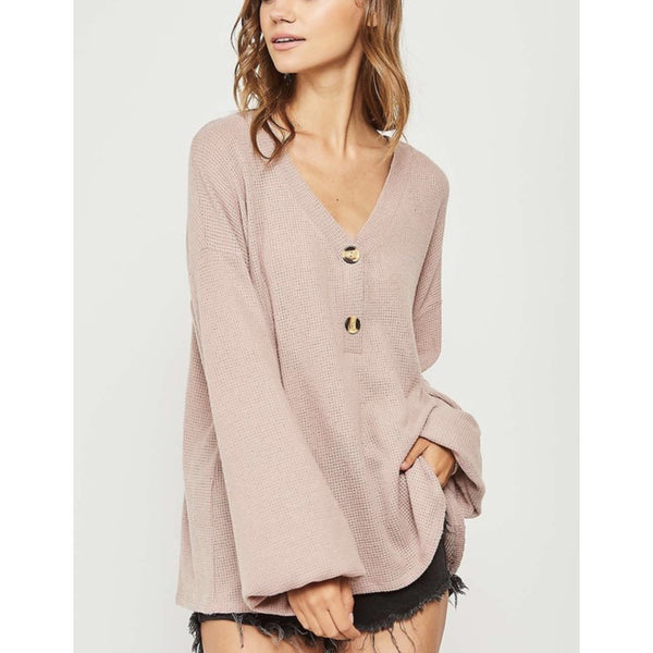 janie knit top- beige