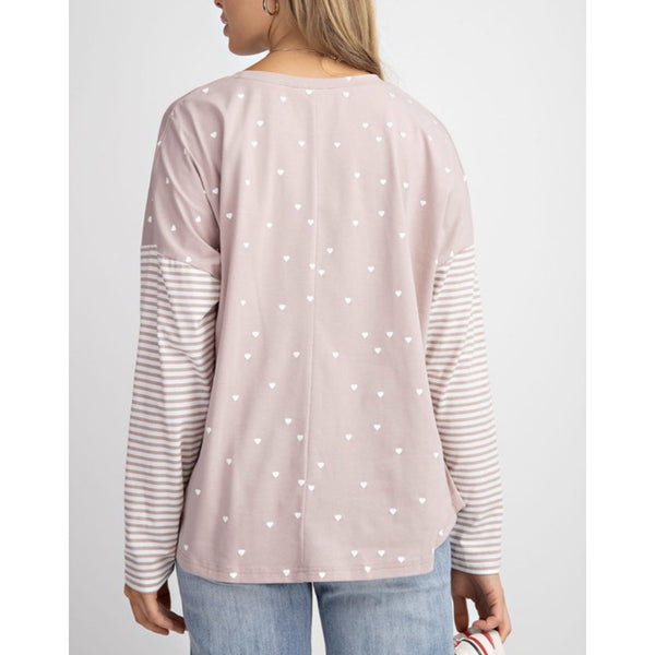 blush heart tee pullover