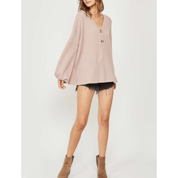 janie knit top- beige