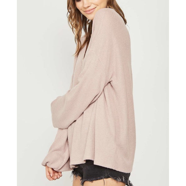 janie knit top- beige