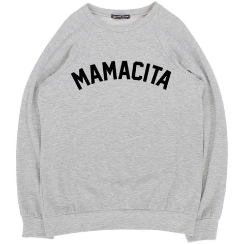 mamacita sweatshirt- heather gray