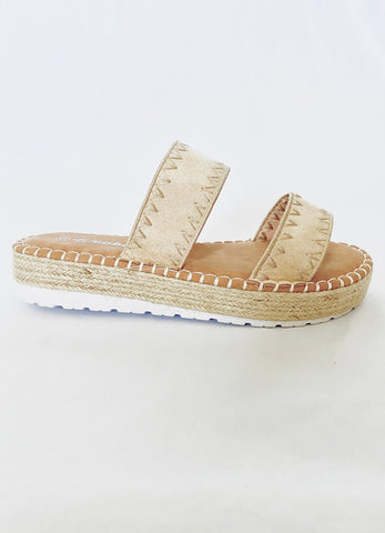 coco espadrille platform sandals- beige