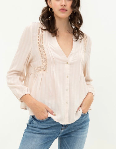 sydney lace blouse - natural