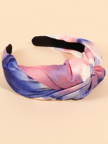 tie dye headband - blue + pink