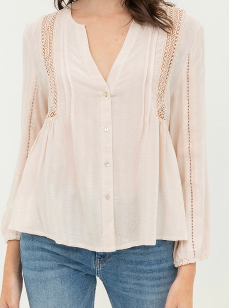 sydney lace blouse - natural