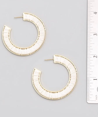 portia hoop earrings - white