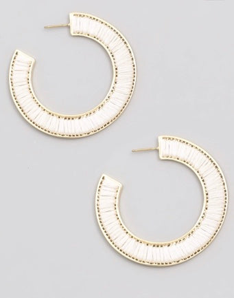 portia hoop earrings - white