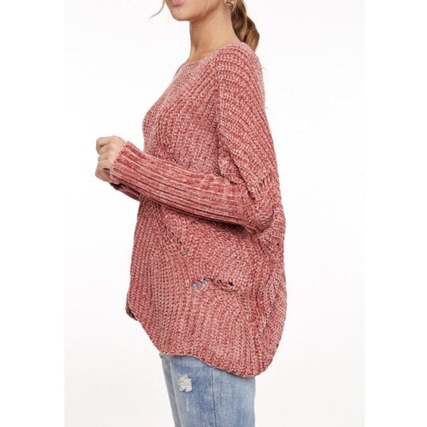 cora sweater - blushberry