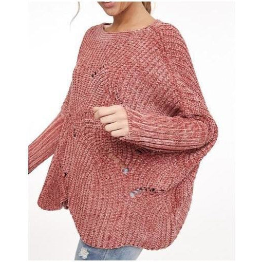 cora sweater - blushberry