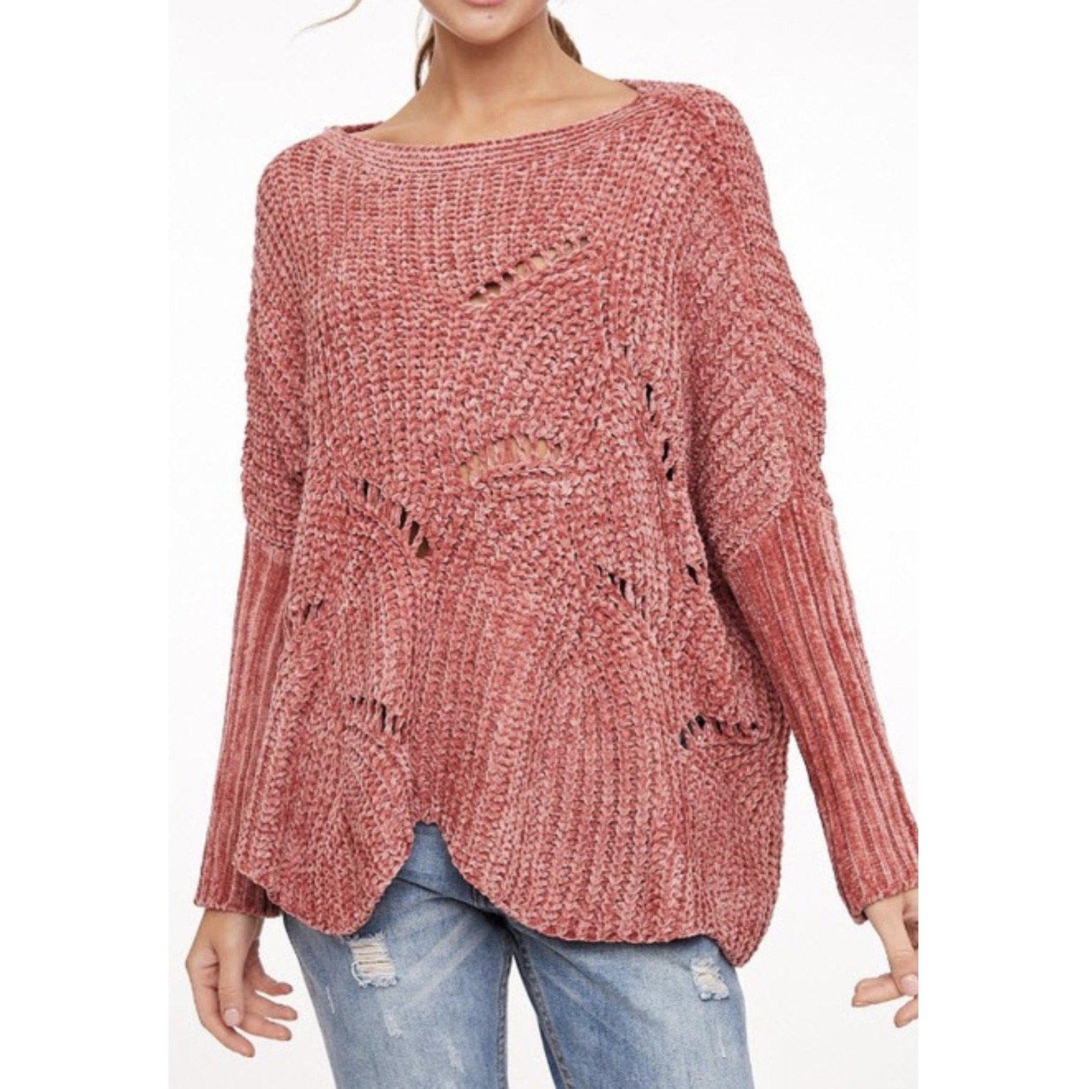 cora sweater - blushberry