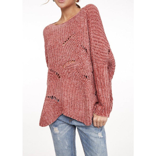 cora sweater - blushberry